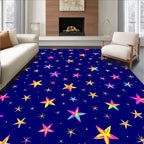 Vibrant Neon Starburst Pattern Design Rug