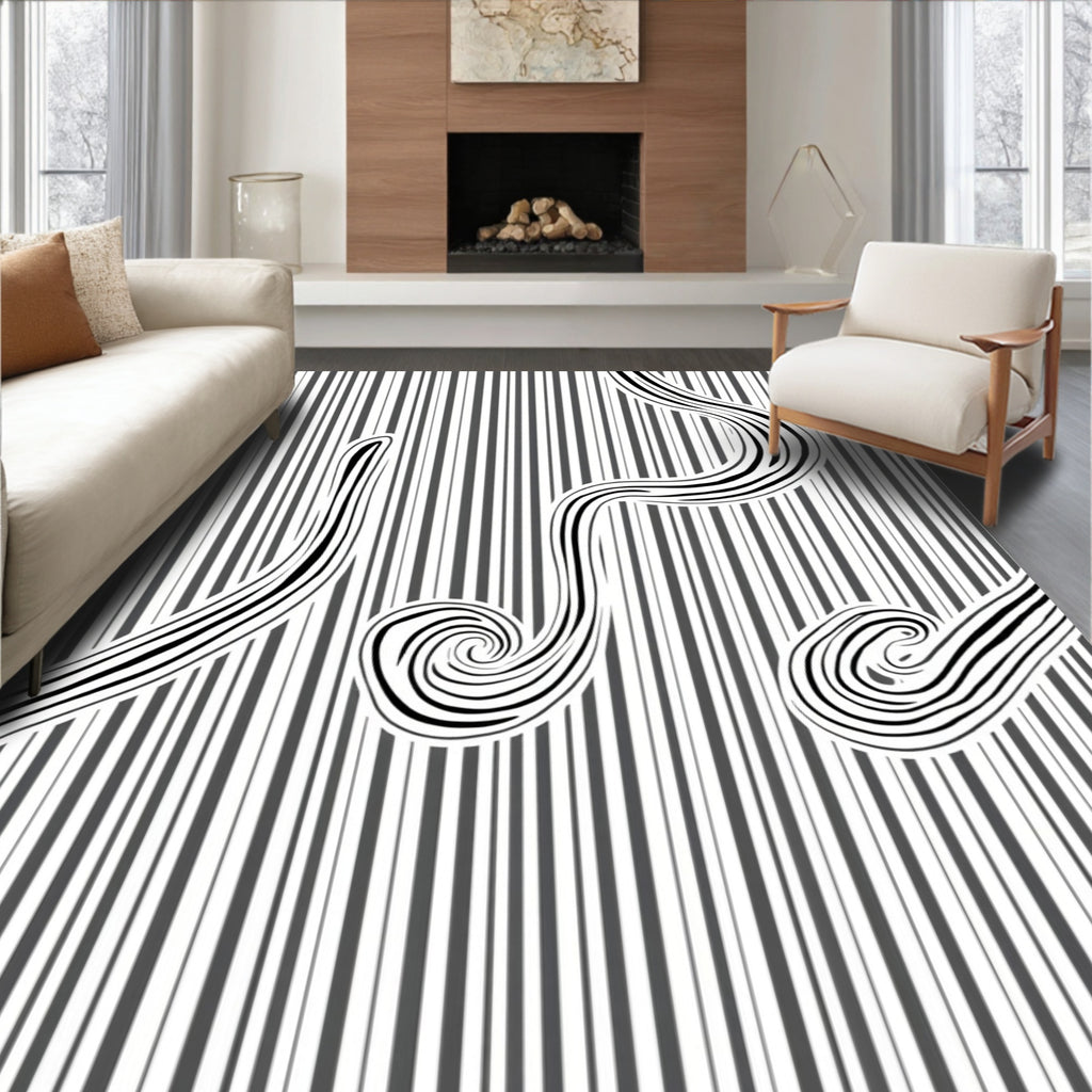 Striped Wave Pattern Design Rug