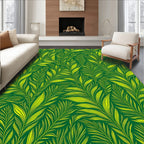 Lush Green Leafy Pattern Design Rug