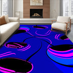 Bold Blue Pink Abstract Swirl Rug