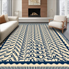 Navy Organic Wave Pattern Rug