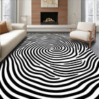 Black And White Swirl Pattern Rug
