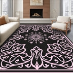 Classic Floral Symmetry Frame Design Rug