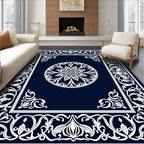 Intricate Floral Medallion Border Rug