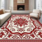 Classic Red Floral Medallion Pattern Rug