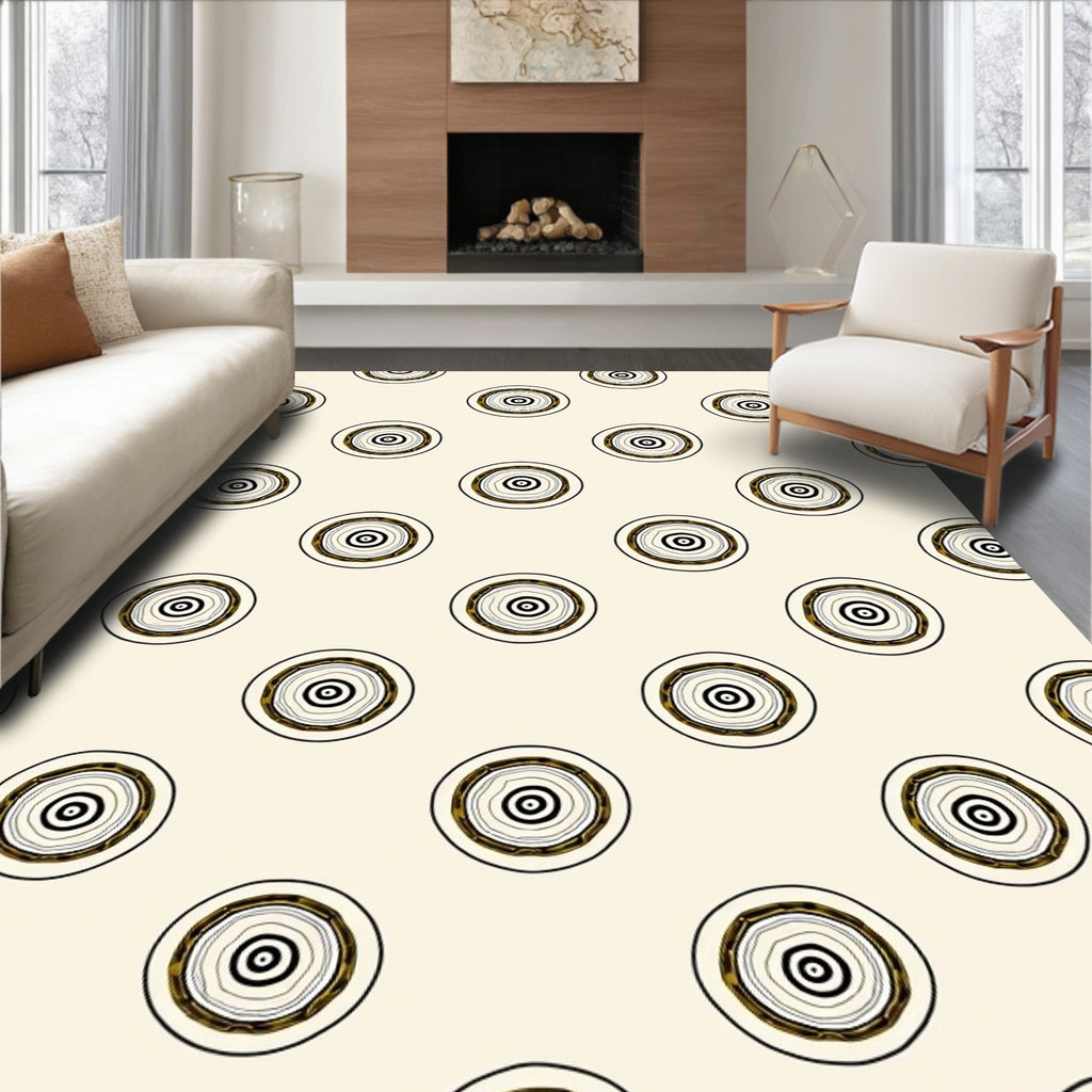 Concentric Circles Abstract Pattern Rug