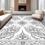 Ornate Floral And Geometric Pattern Rug
