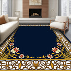 Ornate Floral Border Design Rug