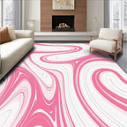 Pink Swirl Marbling Abstract Rug