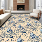 Art Nouveau Floral Swirls Pattern Rug