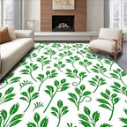 Green Leaf Foliage Pattern Rug