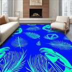 Bold Tropical Leaf Pattern Rug