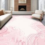 Abstract Pink Swirl Organic Design Rug
