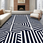 Bold Geometric Parallel Line Design Rug