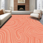 Coral Abstract Swirl Pattern Rug