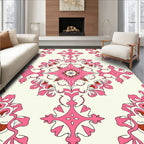 Vibrant Pink Floral Mandala Pattern Rug