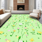 Delicate Floral Botanical Pattern Design Rug