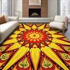 Radiant Sunburst Mandala Pattern Rug