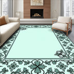 Decorative Floral Border Pattern Rug