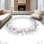 Delicate Floral Wreath Design Rug