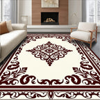 Elegant Scrollwork Medallion Traditional Design Rug
