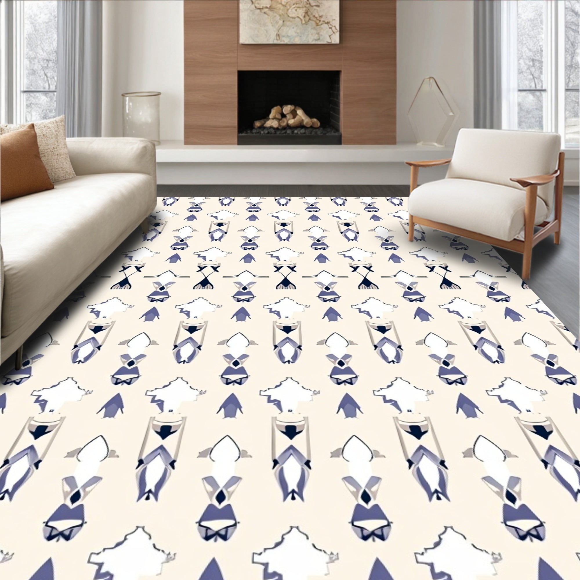 Abstract Geometric Figures Pattern Rug