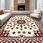 Floral Starburst Geometric Border Rug