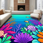 Colorful Coral Fish Aquatic Life Pattern Rug