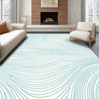 Abstract Blue Line Flow Rug