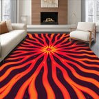Energetic Sunburst Geometric Pattern Rug