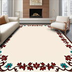 Ornate Floral Vine Border Design Rug