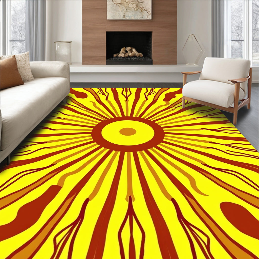 Radiant Sunburst Abstract Pattern Rug