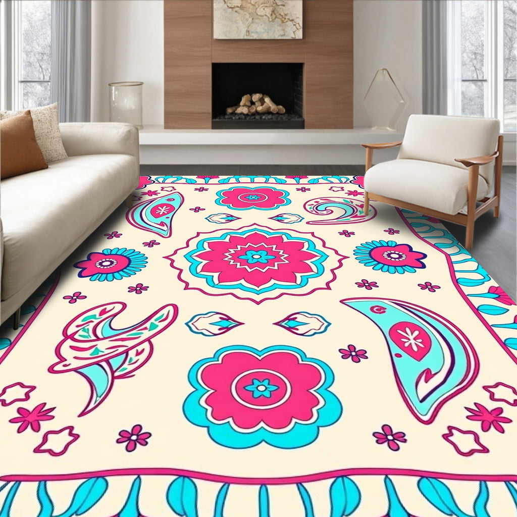 Floral Paisley Vibrant Pattern Rug