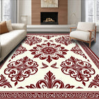Rich Floral Damask Pattern Rug