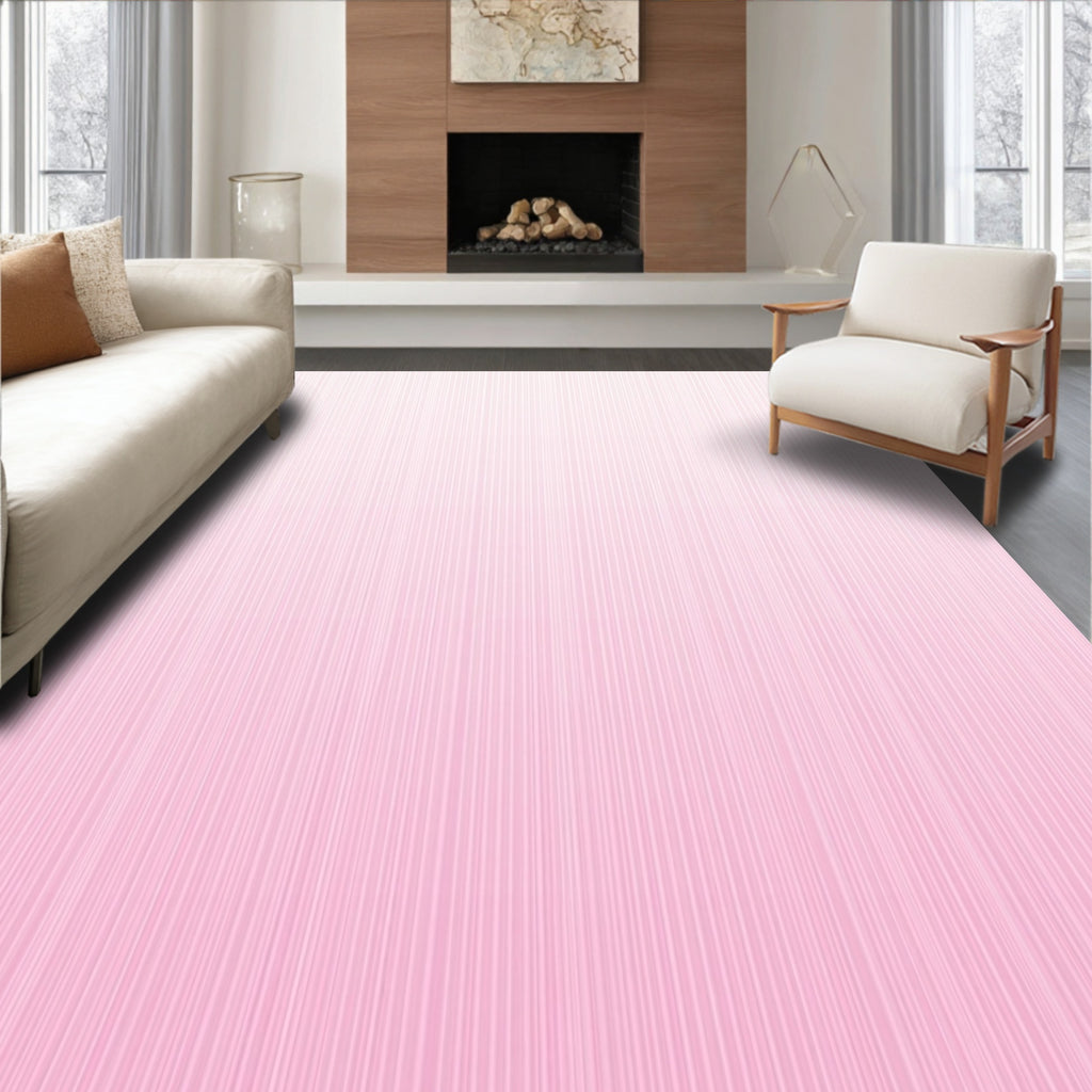 Soft Pink Vertical Stripe Gradient Rug