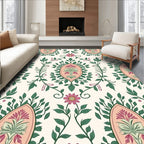 Pastel Floral Crest Pattern Rug