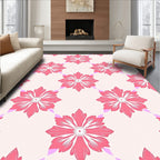Pink Floral Lattice Pattern Rug