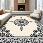 Central Mandala With Ornate Border Design Rug