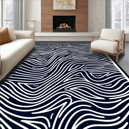 Abstract Organic Wave Pattern Rug