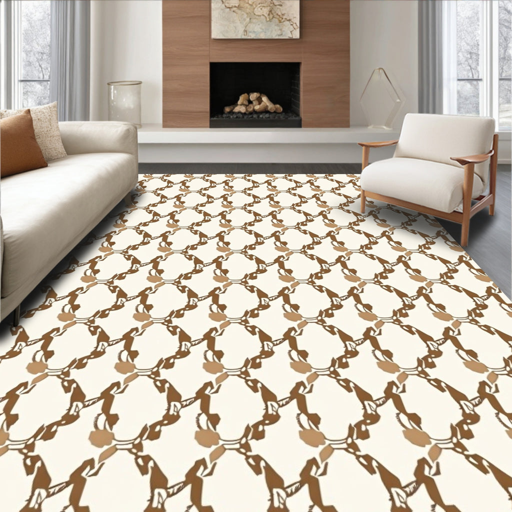 Terracotta Lattice Pattern Design Rug