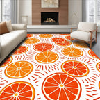 Orange Citrus Slice Pattern Design Rug