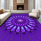Radiant Violet Geometric Mandala Pattern Rug