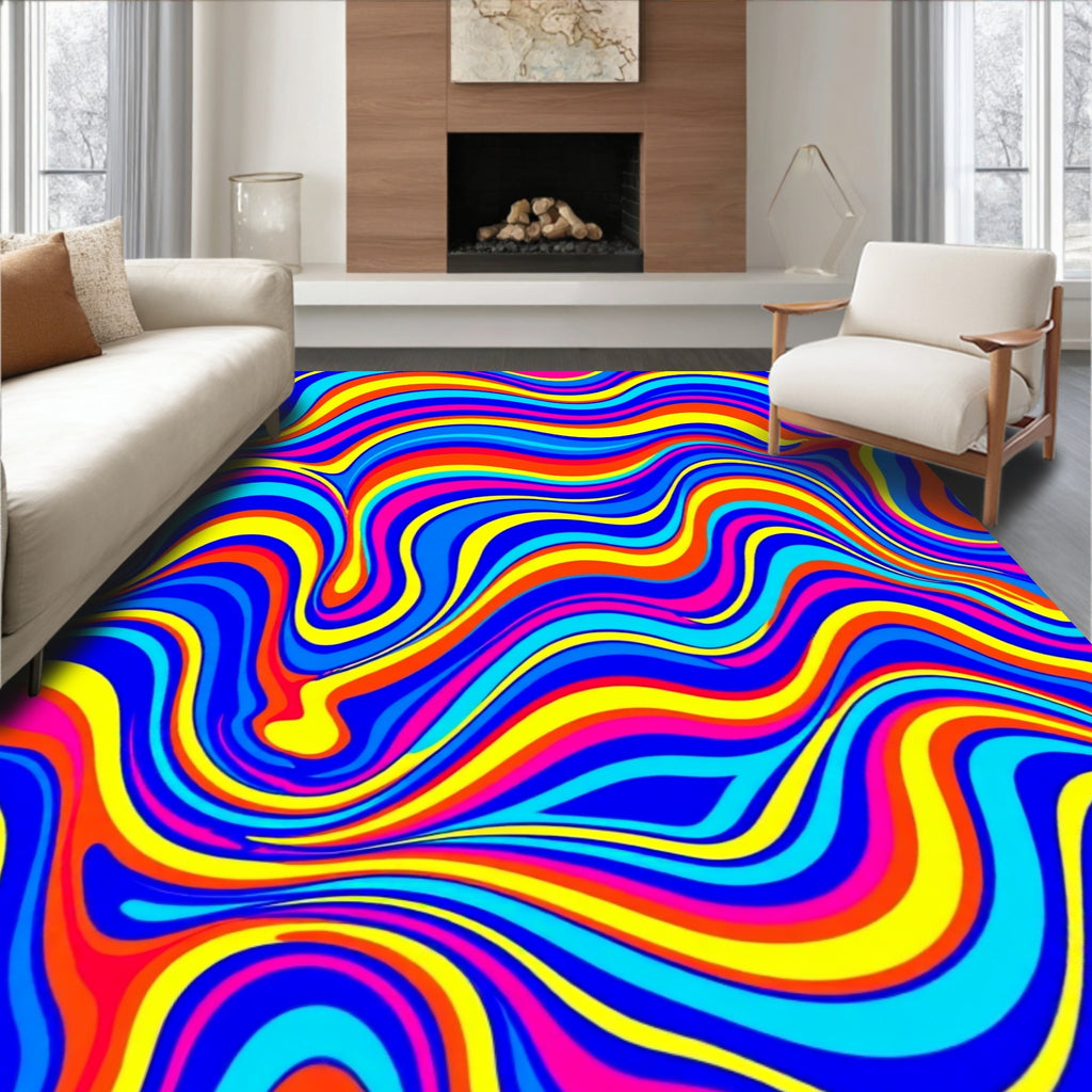Vibrant Swirls Pattern Rug