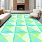 Cool Tone Geometric Prism Rug