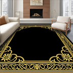Vintage Floral Vines Elegant Border Rug
