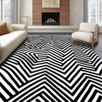 Graphic Zigzag Illusion Pattern Rug