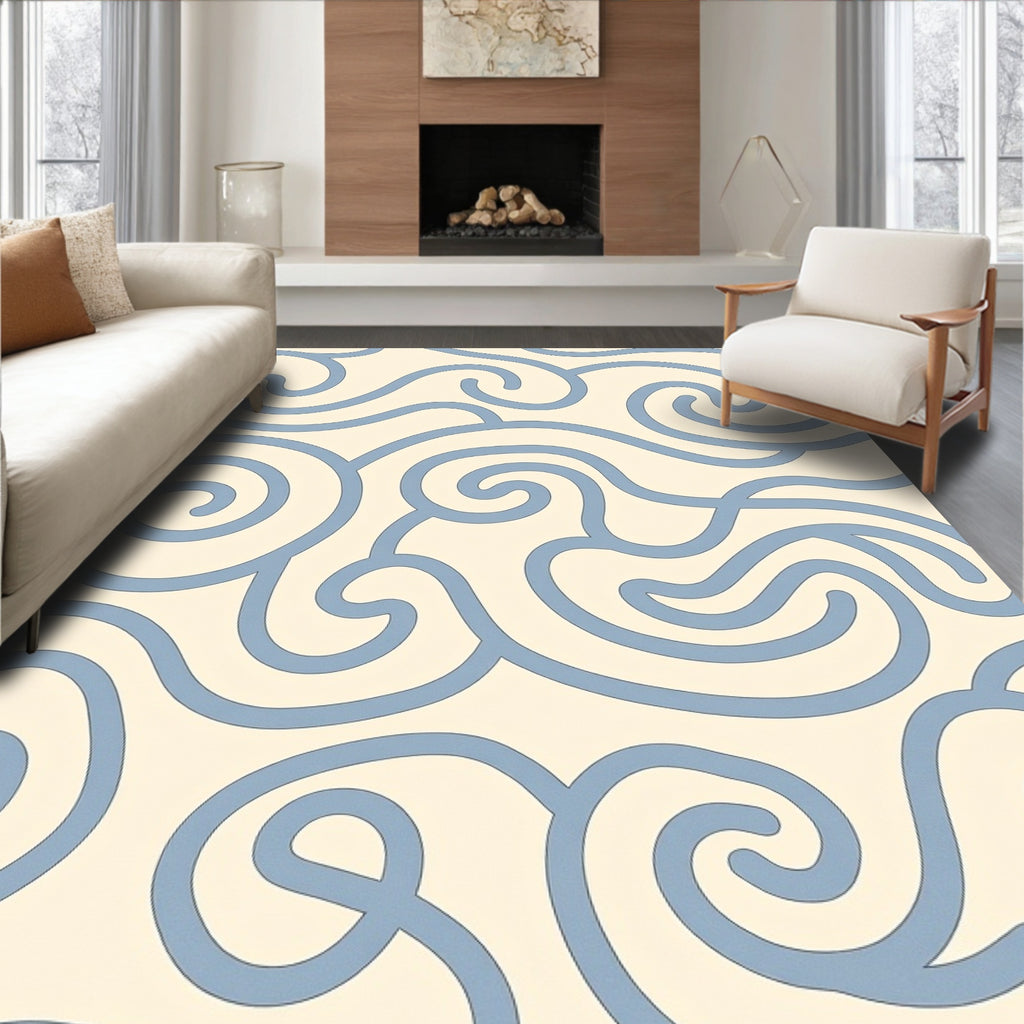 Smooth Swirl Gentle Wave Pattern Rug