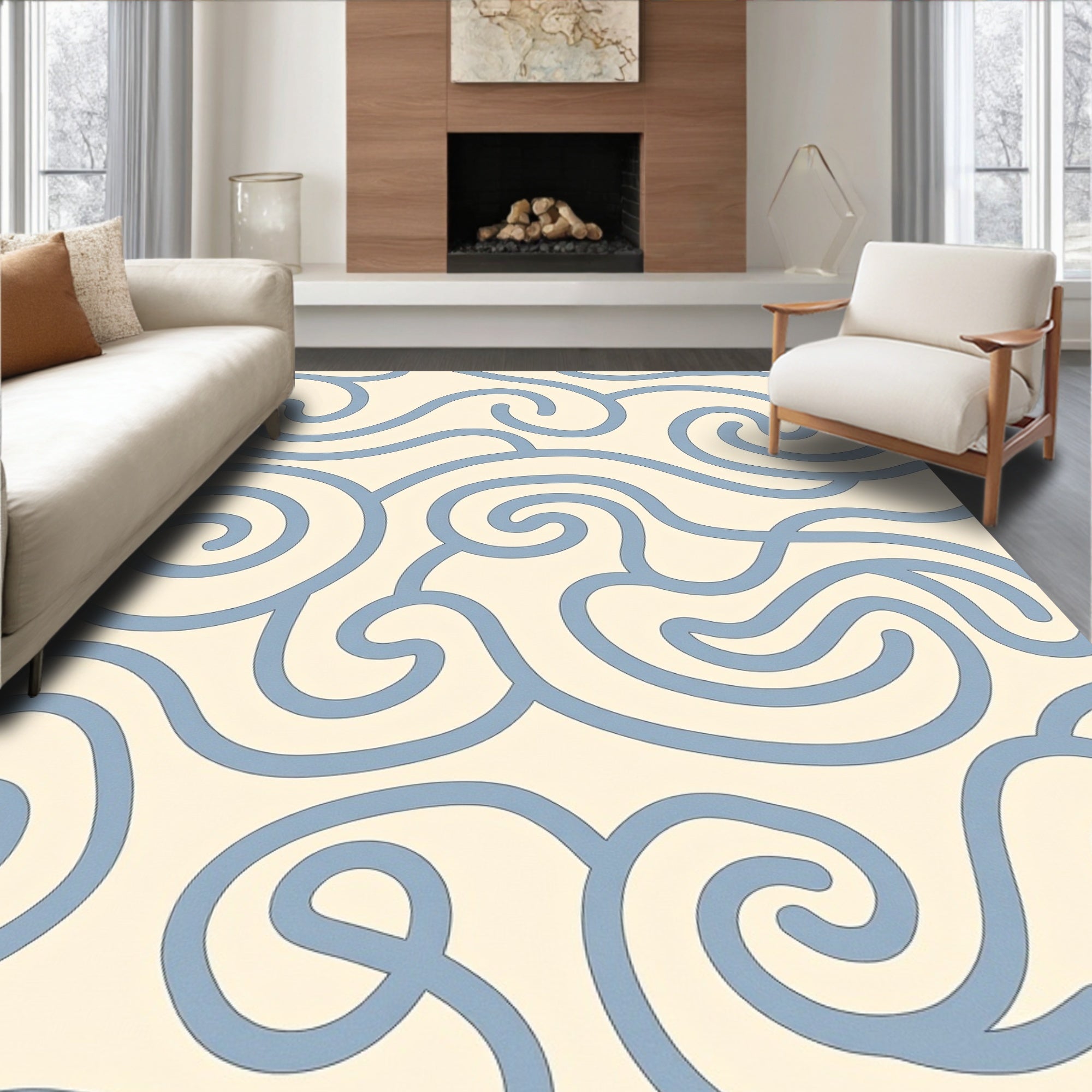 Smooth Swirl Gentle Wave Pattern Rug