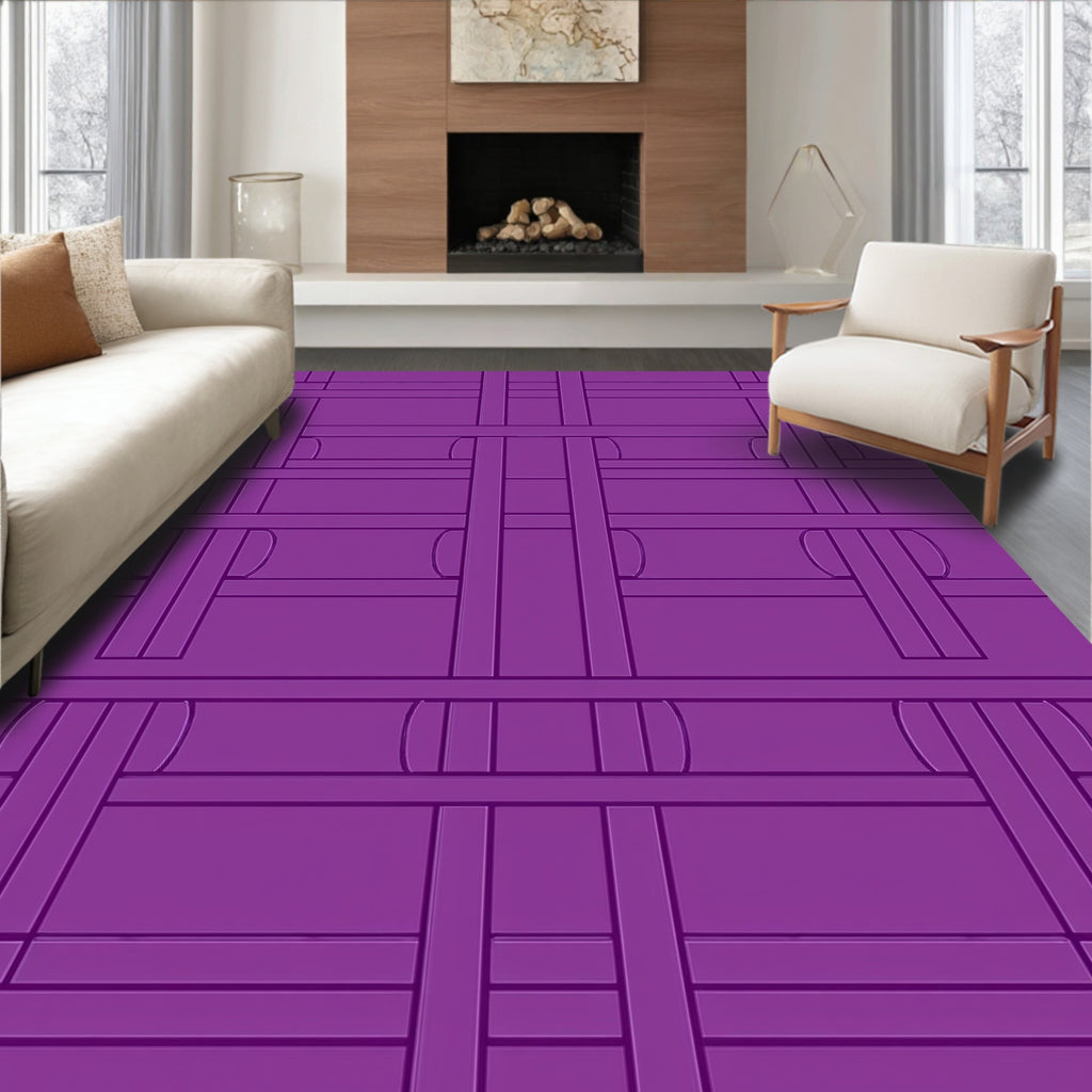 Modern Interlocking Ribbons Pattern Rug