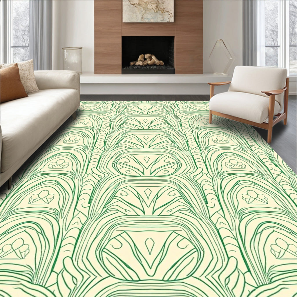 Green Organic Archway Pattern Rug